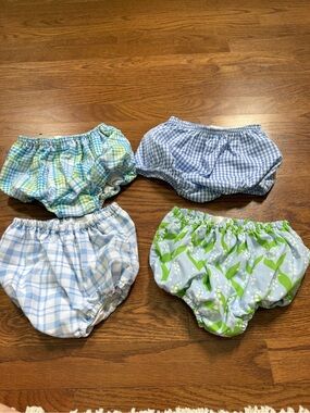 Soft Cotton swim Bloomers - Light Blue & Green Mix (4-Pack)